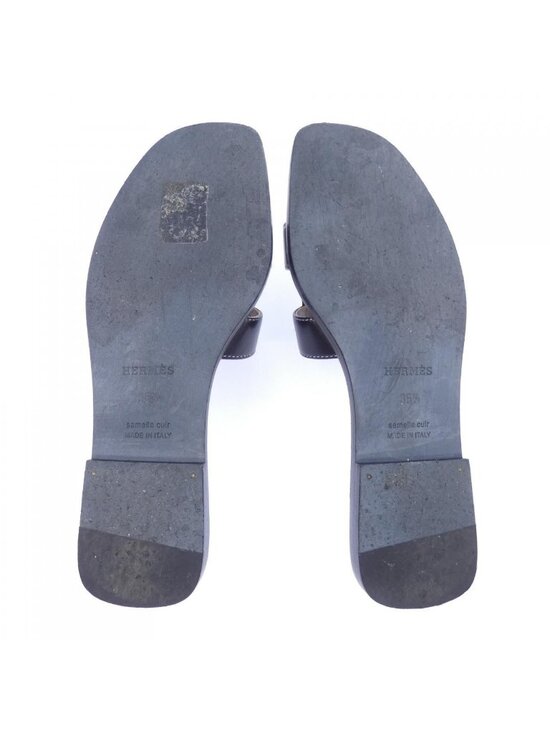 Hermes Oran Sandals Black